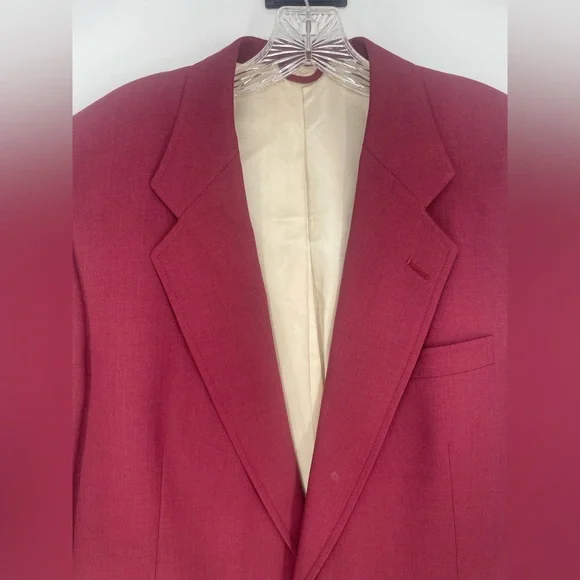VTG Hart Schaffner Marx Jack Nicklaus Burgundy Blazer Gold Golf Bear Buttons